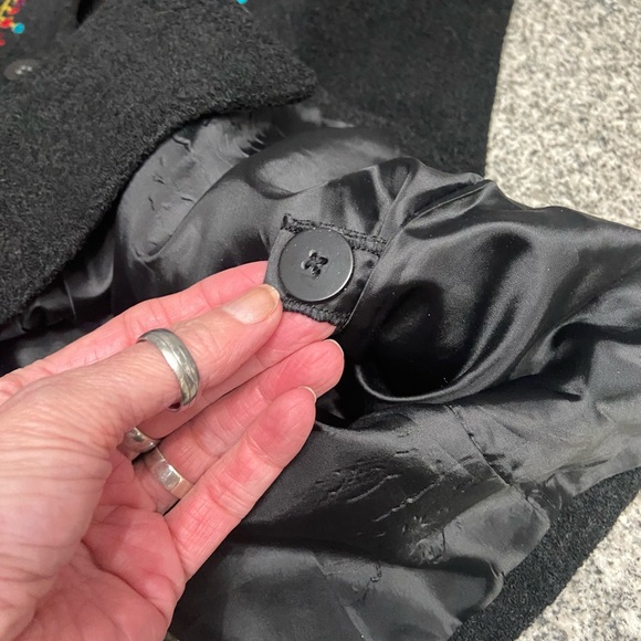 Linea by Louis Dell'Olio Black Coat with Yellow Embroidery - Picture 12 of 17